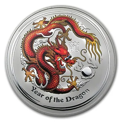 2012 Australia 5 Oz Year Of The Dragon Lunar II Series $8 Silver Colored Coin • $399