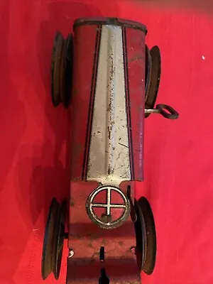 Marx  Wind-up  Red Tin Litho Tractor In Working Condition • $32