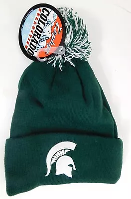 Michigan State Knit Cuffed Pom Cap Spartans NCAA USA Embroidery Zephyr Hat  • $15.26