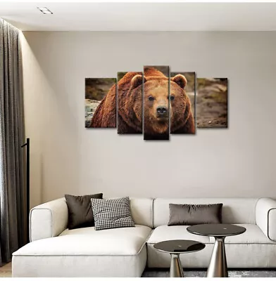 Alaskan Brown Bear 5 Piece Canvas Print Wall Art Poster Home Decor • $30