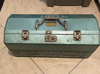 Vintage Grip-Loc Green Metal Tackle Tool Box Walton Products  PLUS Vintage Lures • $94