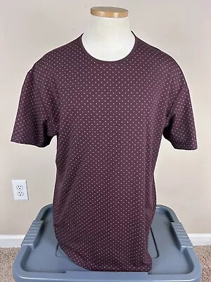 Bylt Drop Cut Lux Maroon Polka Dot T Shirt Short Sleeve Men’s Size XL • $13.99