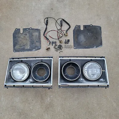 Volvo 240 Quad Round Headlight Set Nice USA Rare 242 244 245 Headlights GL Turbo • $700