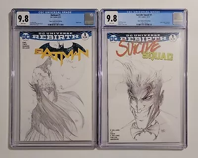 Batman Rebirth # 1 & Suicide Squad # 1 Michael Turner Sketch 2016 CGC 9.8 • $150