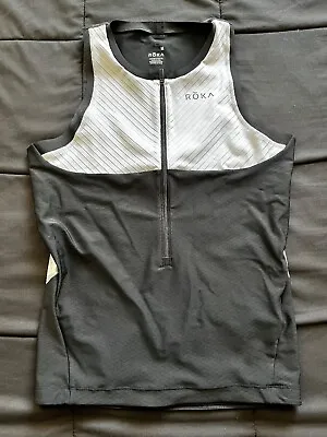 Roka Gen II Elite Aero White Black Sleeveless Triathlon Top - Men's Medium • $125