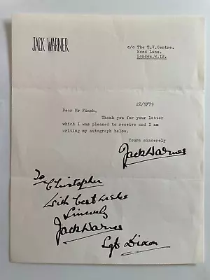 Jack Warner - Dixon Of Dock Green - Original Hand Signed Autograph • £9.95