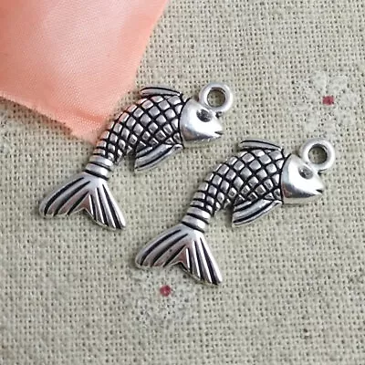 Free Ship 90 Pcs Tibetan Silver Fish Charms Pendant 32x12mm L-5154 • $9.89