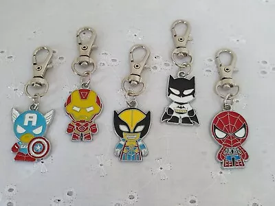 £3.87 • Buy 5 Superhero Marvel Keyrings Bag Key Clip Charms Birthday Party Bag Fillers Gift 
