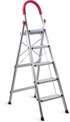 3-5 Step Ladder With Convenient Handgrip Anti-Slip Sturdy And Wide Pedal 330lbs • $45.99