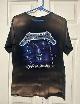 Metallica T Shirt Ride The Lightning Black Heavy Metal Music Concert Mens Large • $10.40