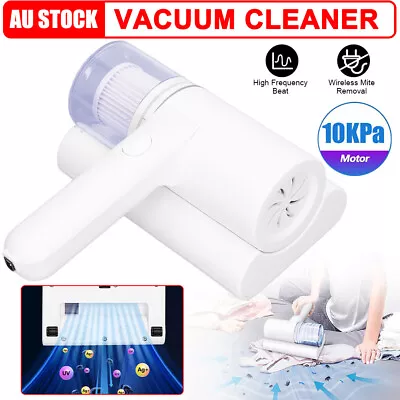 Cordless Handheld Vacuum Cleaner Dust Mite Remover Brush Bed Mattress Blanket AU • $23.45