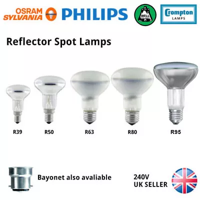 Reflector Spot Lamp Dimmable Light Bulb - 240V R39 R50 R63 R64 R80 R95 • £8.95