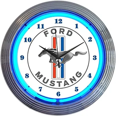 Neonetics Ford Mustang Blue Neon Wall Clock 15  • $110.48