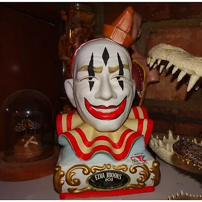 Vintage Ezra Brooks Creepy Clown Porcelain Whisky Decanter Oddity Curiosity 1979 • $45.13