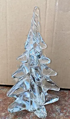 $13.99 • Buy Vintage Clear Sparkly Crystal Glass Christmas Tree 8  Beautiful Heavy