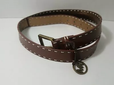 Michael Kors Brown Leather  Belt/ With White Stiching  Size Medgenuine Leather • $29.99