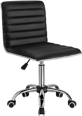 Mid Back Task Chair Low Back Leather Swivel Office Chair Vanity Chair For Make • $81.15