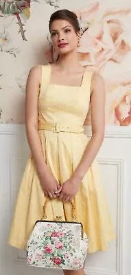 REVIEW Keepsake Dress Size 16 Yellow Polka Dots With Matching Belt • $75