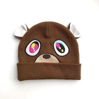 Unisex Kanye West College Dropout Graduation Bear Embroidery Beanie Hat Knit Cap • £11.99