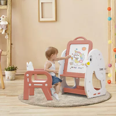 Children Kid DoubleSided Writer Magnetic Drawing Board Easel Bookshelf Chalk Toy • £62.95