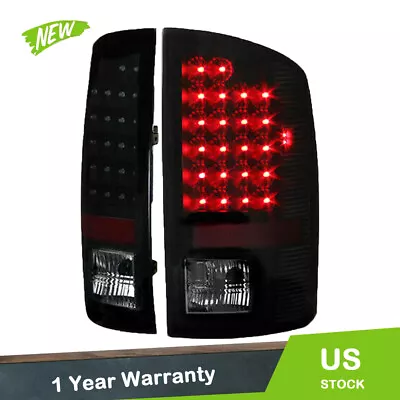 LH + RH Pair For 2002-2006 Dodge Ram 1500 2500 3500 Tail Lights Lamps Black Lens • $84.17