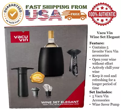 Vacu Vin Vacuum Wine Saver Pump With Cork Wine Preserver Set • $42.50