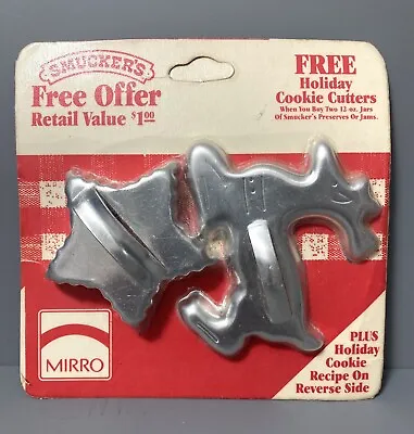 NEW/SEALED Vintage MIRRO SMUCKERS Promo METAL Christmas Cookie Cutters • $9.99