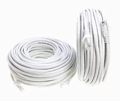 CAT6e/CAT6 Ethernet LAN Network RJ45 Patch Cable White 25FT-200FT Multipack LOT • $339.69