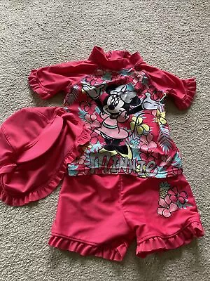 Girls Primark Pink Minnie Mouse Swimwear 9/12 Month • £2