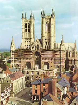 Lincoln Cathedral West Front Lincolnshire Vintage Print Picture 1972 BIC#93 • £3.49