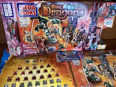 Mega Bloks 9889 Portal Of Fire King Thoron Set Fire And Ice Dragons PIECE￼S ONLY • $24.99