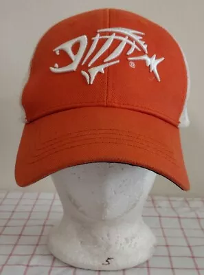 G. Loomis Fish Bones Mens Snapback Mesh Trucker Hat Cap Orange Fishing • $15.08