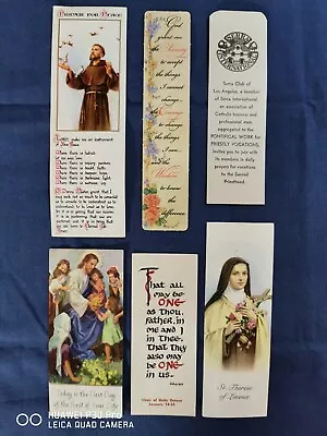 Lot Of 6 Catholic Bookmarks Prayers & Guidelines Vintage 5  To 7  Long   • $7.50