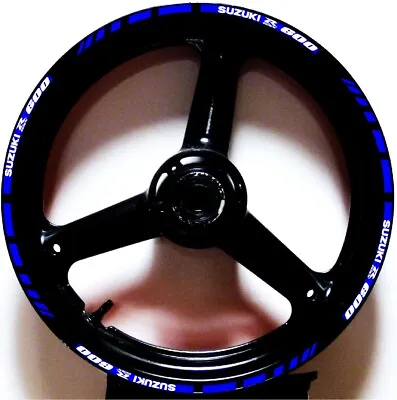 Blue Whit Gp Style Custom Rim Stripes Wheel Decals Tape Stickers Suzuki Gsxr 600 • $17.99