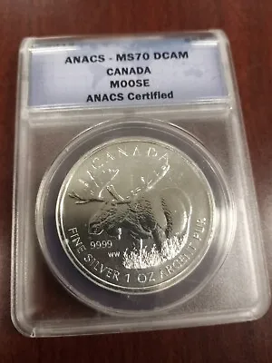 Graded Canada Moose 5 Dollar Silver Coin  • $50