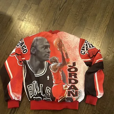 Michael Jordan Chicago Bulls Chalkline Jacket Small Mens Vtg Michael Chalk Line • $153.99