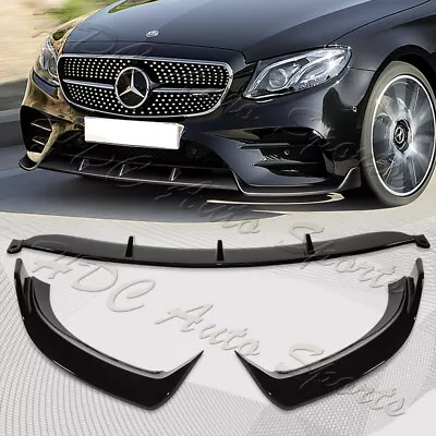 For 2017-2020 Mercedes E-Class Sport W213 Painted Black Front Bumper Spoiler Lip • $85.99