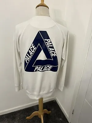 Palace Skateboards Off White Back Hit Tri Logo Jumper Sweatshirt Large L Cotton • £79.99