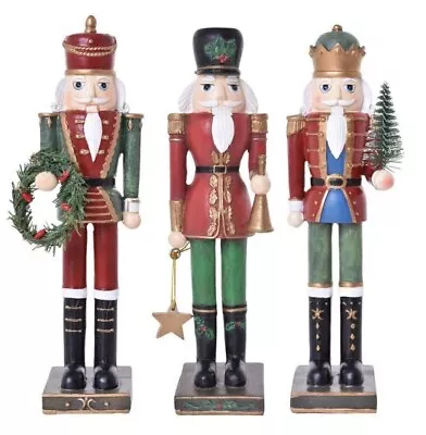 3 CHRISTMAS NUTCRACKER SOLDIERS SET Decorations Table Gifts 21cm Vintage Tree • $120