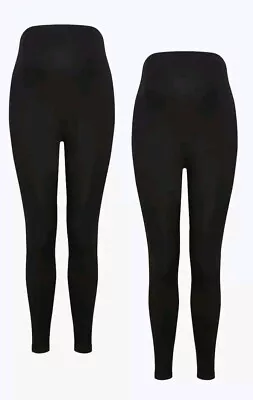 Next Black Maternity Essential Leggings 2 PackUk 16 • £15