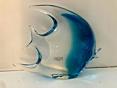 Oggetti Murano Italy Art Glass Angelfish Sculpture  MINT Vintage  4 Lb  9  X 7  • $106.25