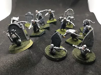 Painted  Zombies Troll Regiment 28mm Lot X 13 Figs  + Gravestones • $18.99