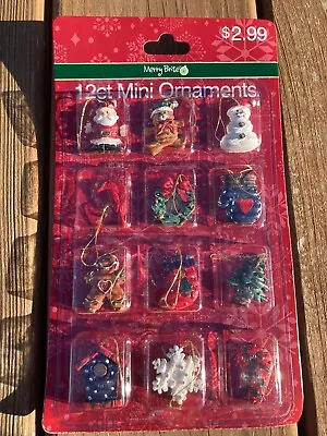 2013 Merry Brite 12ct Mini Christmas Ornaments With Attached String NEW • $12