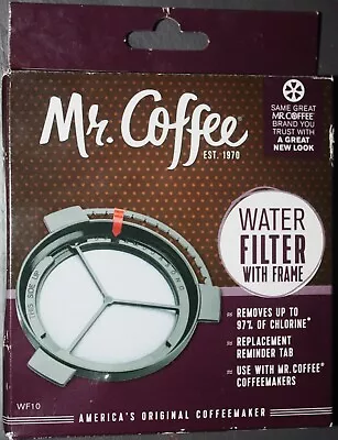 Mr. Coffee WF10 WATER FILTER With Frame. WF-10. Coffeemakers W/ Reminder Tab NEW • $9.49