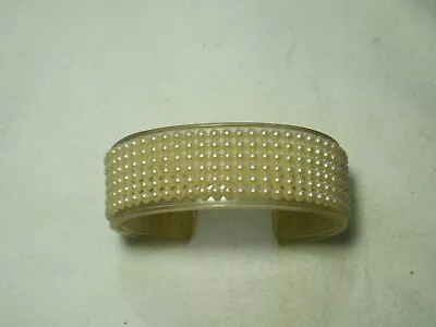 ...Vintage/Antique Celluloid Faux Pearls Design Cuff Bracelet... • $18.97