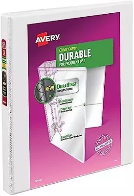 Durable View 3 Ring Binder 1/2 Inch Slant Rings 1 White Binder (17002) • $13.99