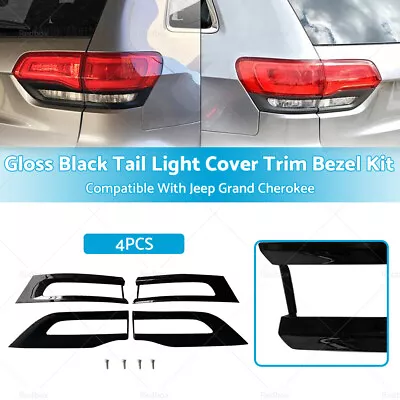 4PC Gloss Black Tail Light Cover Trim Bezel Kit Suitable For Jeep Grand Cherokee • $41