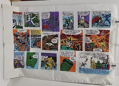Vintage HTF Marvel Avengers Pillowcase 1994 Comic Strip Print Thor Hulk Iron Man • $39.99