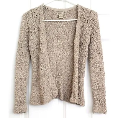 Lucky Brand Live In Love Crochet knit Cardigan Women’s Size XS Beige New Y2K VTG • $26.88