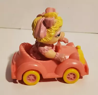 McDONALDS JIM HENSON MISS PIGGY MUPPET BABIES PVC FIGURE PINK CAR HAPPY MEAL TOY • $2.99